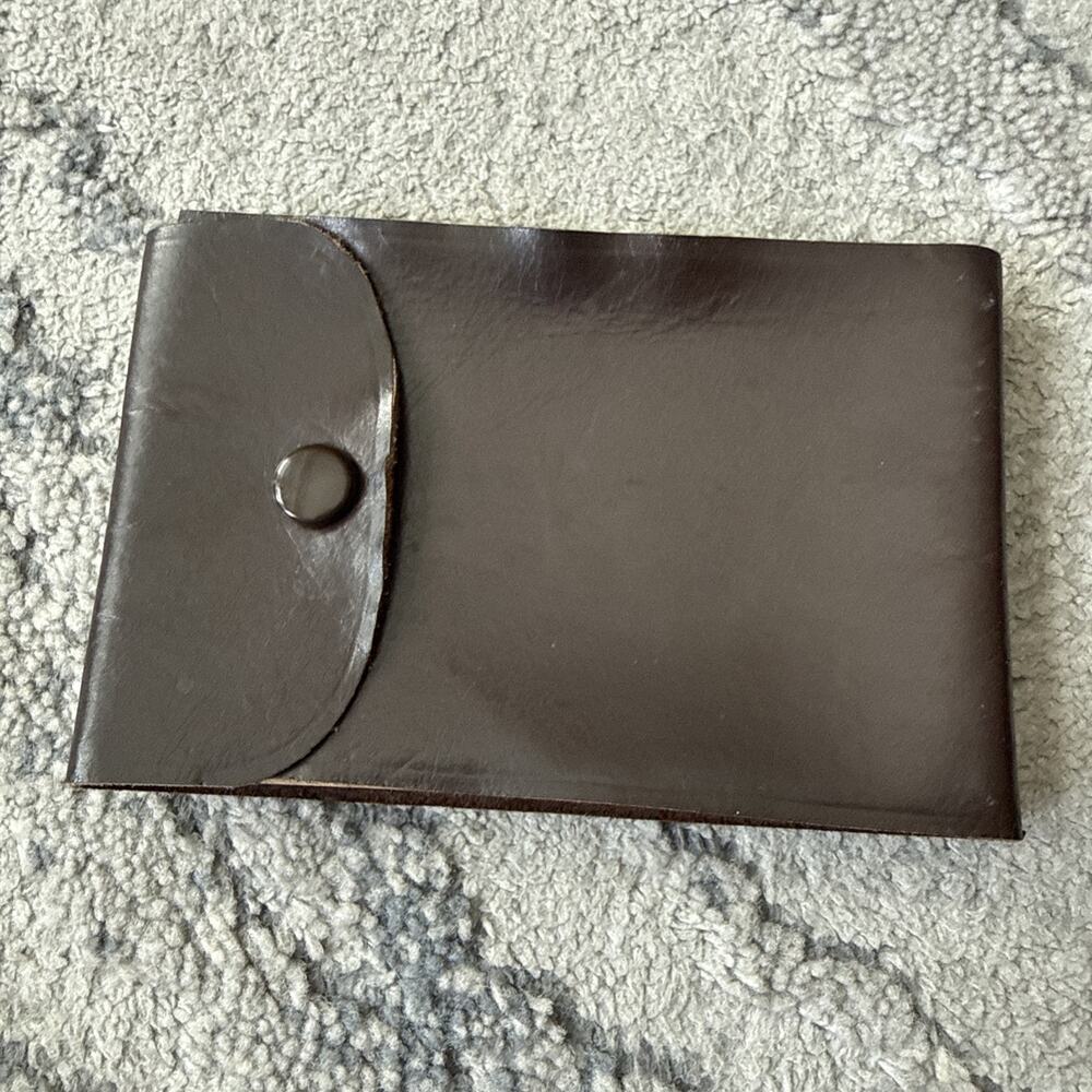 Vintage Leather Bifold Wallet Card Holder Id Card 1952 Brown